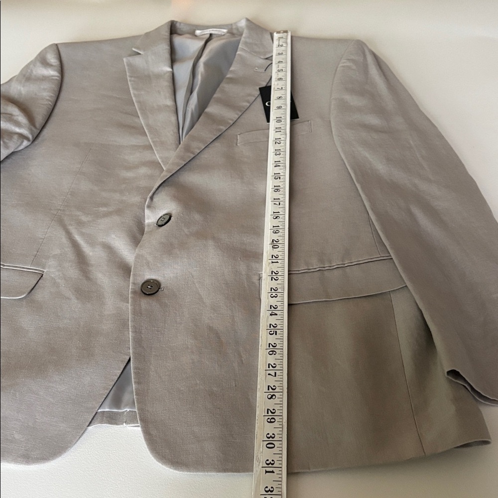 NWT Chaps Linen Blazer in Natural Two Button Lined Wedding Guest Preppy Size 48R - Picture 8 of 10